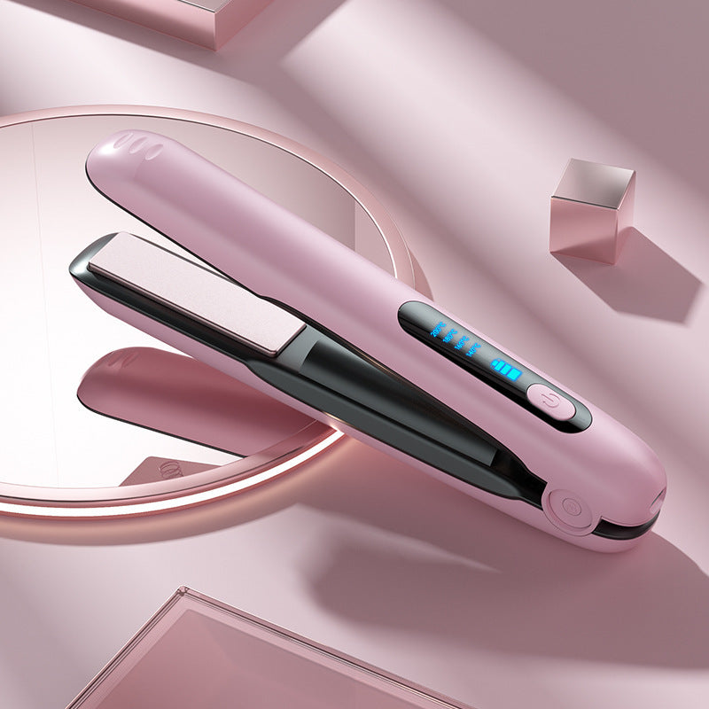 ZyraBeauty Wireless Hair Straightener & Curler – 2-in-1 USB Rechargeable 5000mAh Cordless Flat Iron, 4 Temp Levels