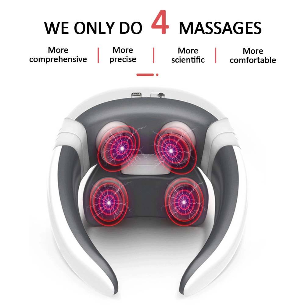 ZyraBeauty Smart Electric Pulse Neck & Back Massager – 4D Hot Compress with 6 Comfort Modes