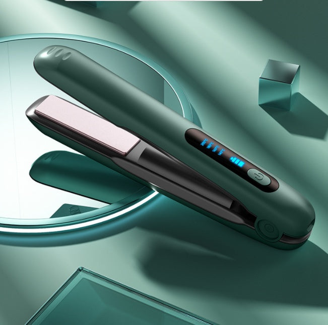 ZyraBeauty Wireless Hair Straightener & Curler – 2-in-1 USB Rechargeable 5000mAh Cordless Flat Iron, 4 Temp Levels