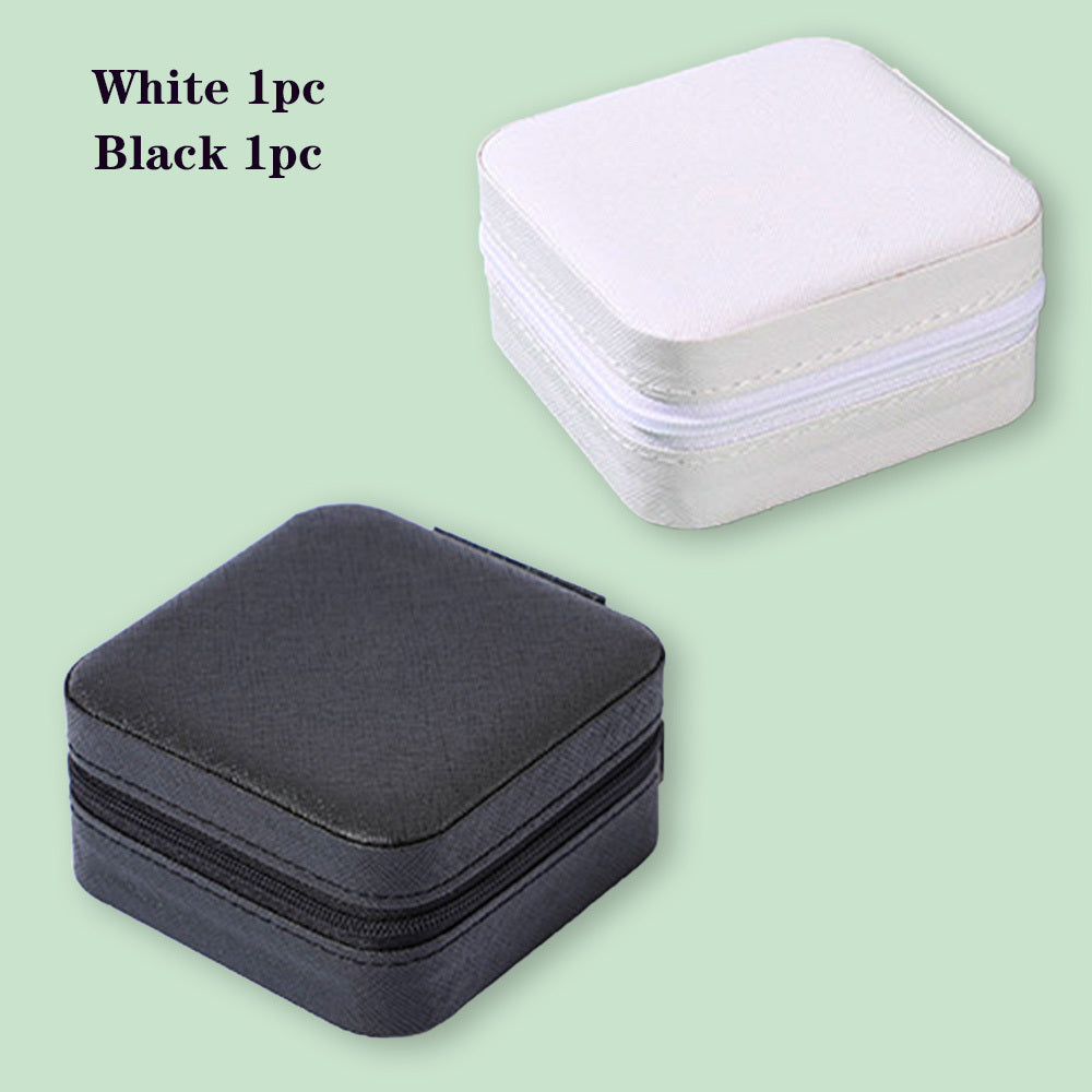 ZyraBeauty 2pcs Portable Leather Jewelry Storage Boxes – Mini PU Travel Organizer Case for Rings, Earrings & Necklaces