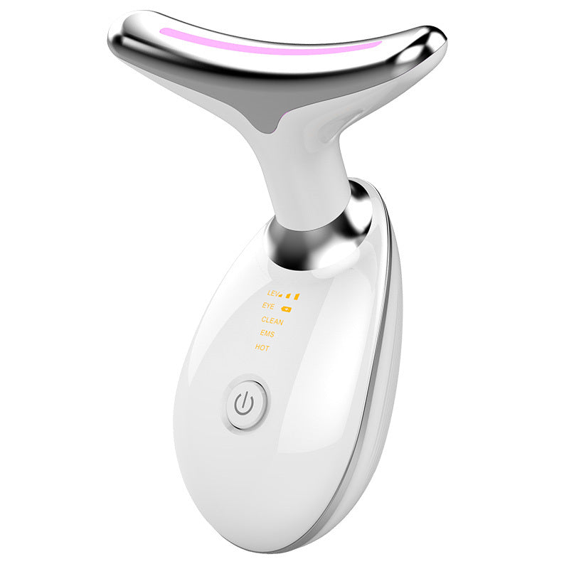 ZyraBeauty EMS Neck Lifting & Tightening Massager – Microcurrent Wrinkle Remover with Heat, Vibration & LED Light Therapy for Firm, Glowing Skin