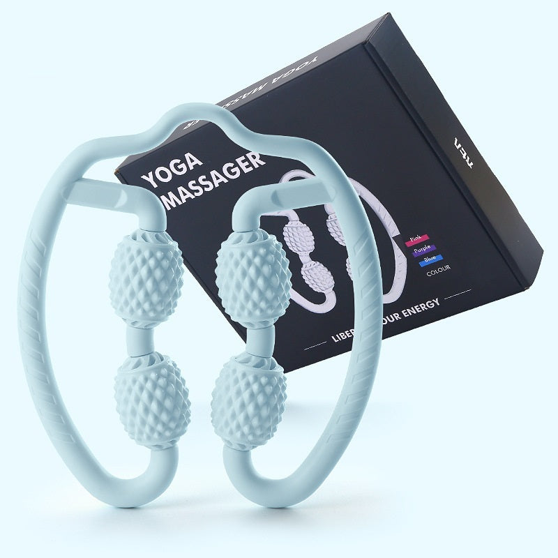 ZyraBeauty Yoga Massage Circular Leg Clip – 4-Wheel Small Leg Massager for Fitness, Beauty & Muscle Relaxation