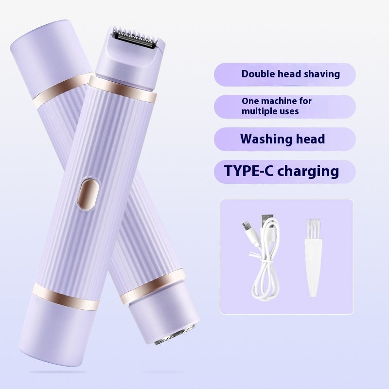 ZyraBeauty Double-Head Electric Shaver for Women – Painless Body Hair Removal, USB Rechargeable, Waterproof