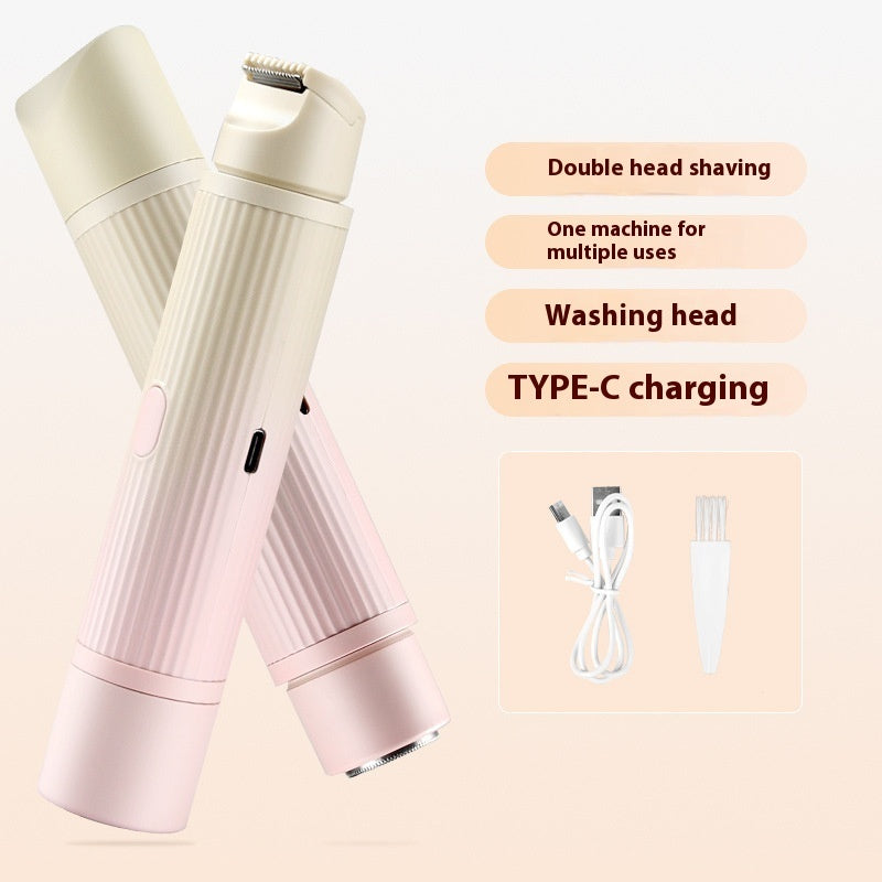 ZyraBeauty Double-Head Electric Shaver for Women – Painless Body Hair Removal, USB Rechargeable, Waterproof