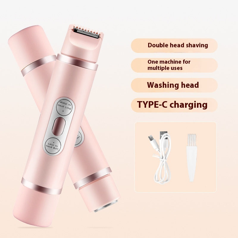 ZyraBeauty Double-Head Electric Shaver for Women – Painless Body Hair Removal, USB Rechargeable, Waterproof
