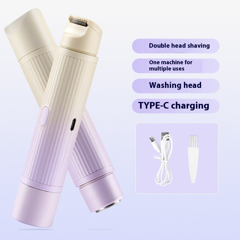 ZyraBeauty Double-Head Electric Shaver for Women – Painless Body Hair Removal, USB Rechargeable, Waterproof