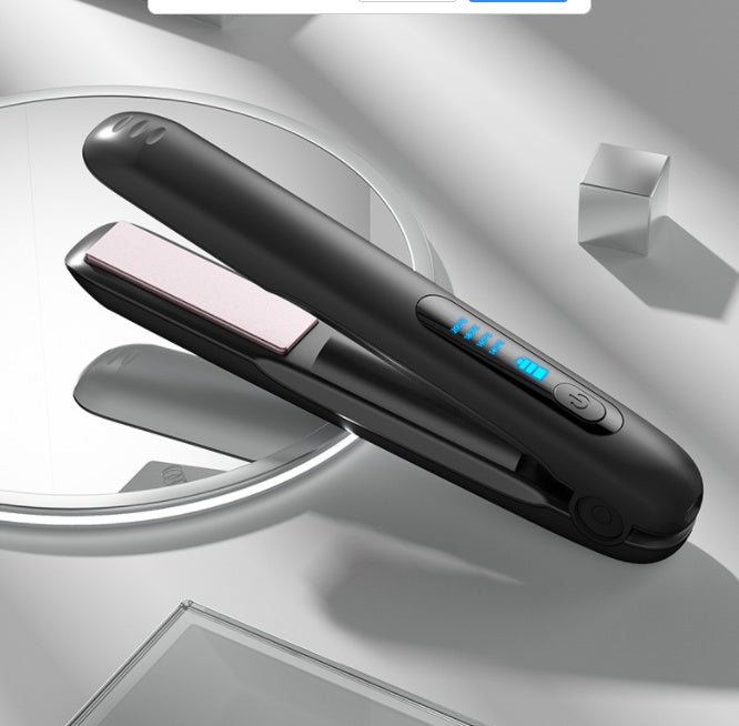 ZyraBeauty Wireless Hair Straightener & Curler – 2-in-1 USB Rechargeable 5000mAh Cordless Flat Iron, 4 Temp Levels