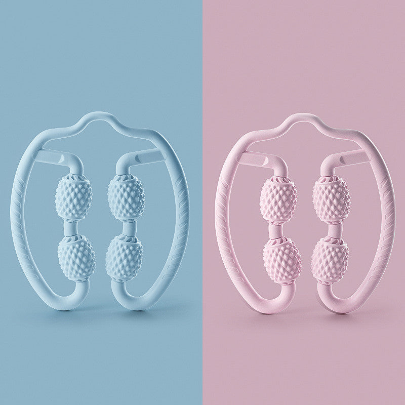 ZyraBeauty Yoga Massage Circular Leg Clip – 4-Wheel Small Leg Massager for Fitness, Beauty & Muscle Relaxation