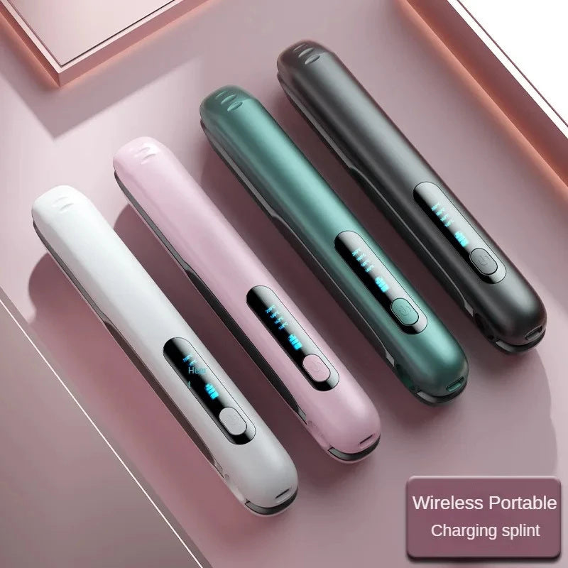 ZyraBeauty Wireless Hair Straightener & Curler – 2-in-1 USB Rechargeable 5000mAh Cordless Flat Iron, 4 Temp Levels