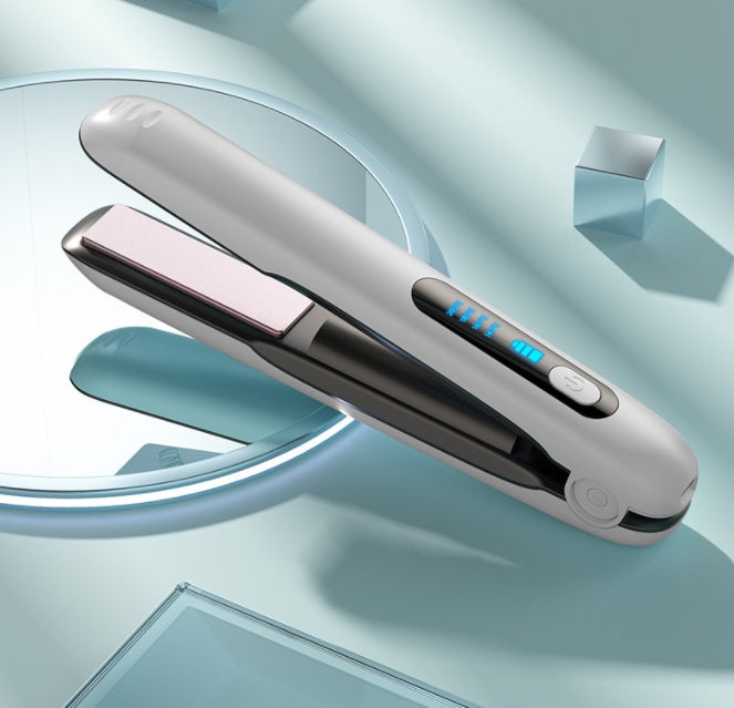ZyraBeauty Wireless Hair Straightener & Curler – 2-in-1 USB Rechargeable 5000mAh Cordless Flat Iron, 4 Temp Levels