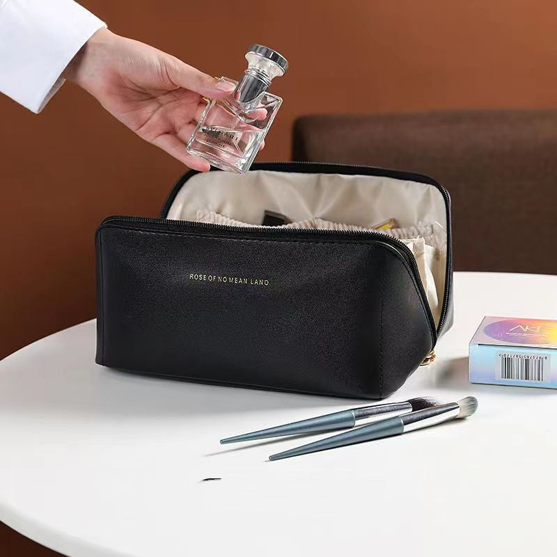ZyraBeauty Large Capacity Travel Cosmetic Bag – Multifunction Toiletry Organizer for Women, Waterproof PU Leather Makeup Storage Case