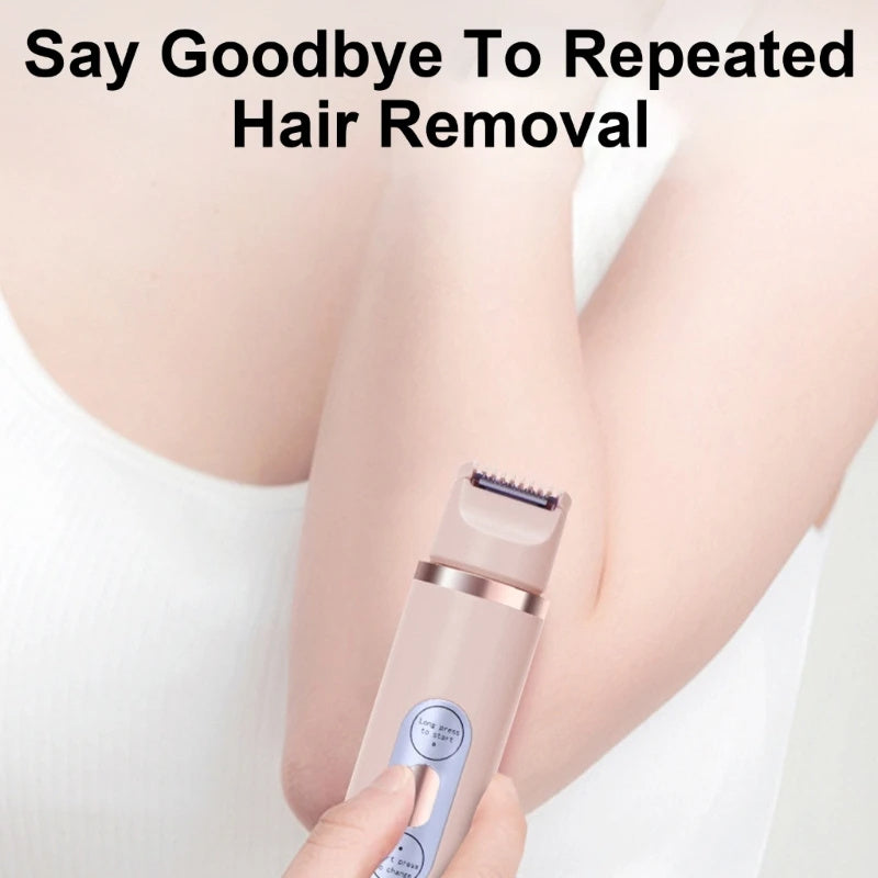 ZyraBeauty Dual-Head Electric Shaver for Women – Painless Epilator & Bikini Hair Trimmer, USB Rechargeable