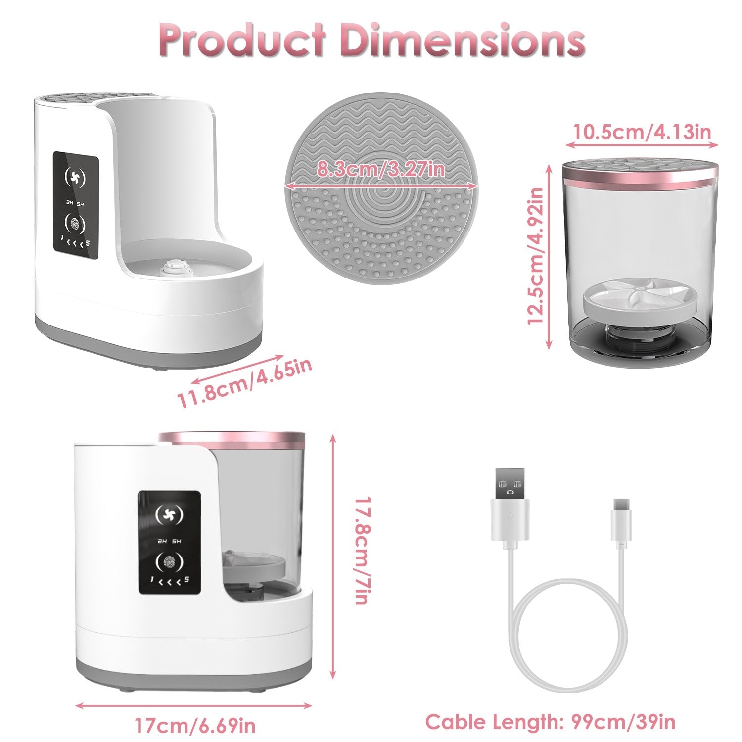 ZyraBeauty 4-in-1 Electric Makeup Brush Cleaner with UV Disinfection – USB Powered Automatic Machine with Timer & Digital Display for All Brush Types