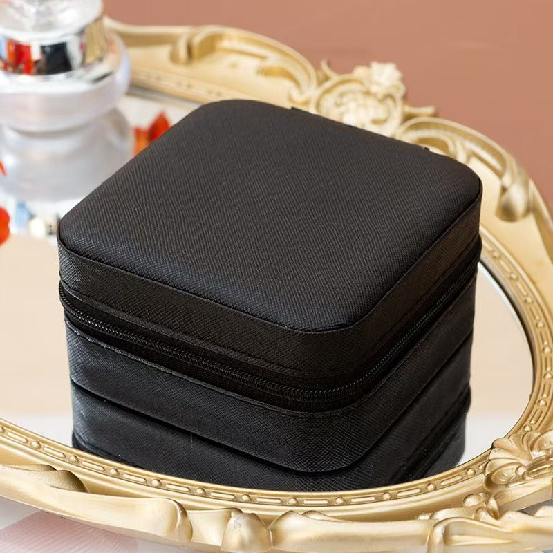 ZyraBeauty Neveika Portable Travel Mini Jewelry Box – Leather Ring & Earring Organizer Case for Women & Girls
