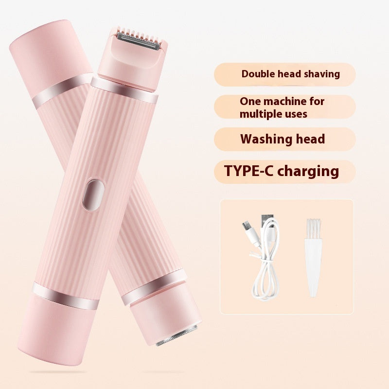 ZyraBeauty Double-Head Electric Shaver for Women – Painless Body Hair Removal, USB Rechargeable, Waterproof