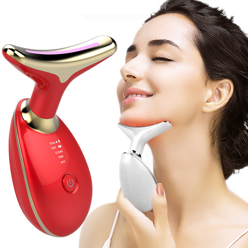 ZyraBeauty EMS Neck Lifting & Tightening Massager – Microcurrent Wrinkle Remover with Heat, Vibration & LED Light Therapy for Firm, Glowing Skin