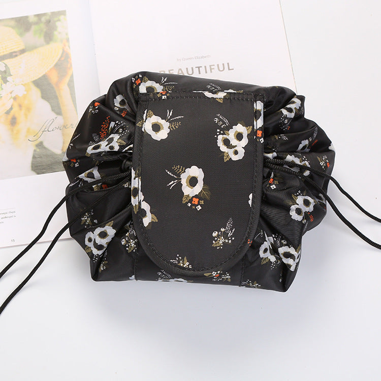 ZyraBeauty Animal Print Drawstring Makeup Bag – Large-Capacity, Waterproof, Lazy Cosmetic Pouch for Fast Packing & Travel Storage