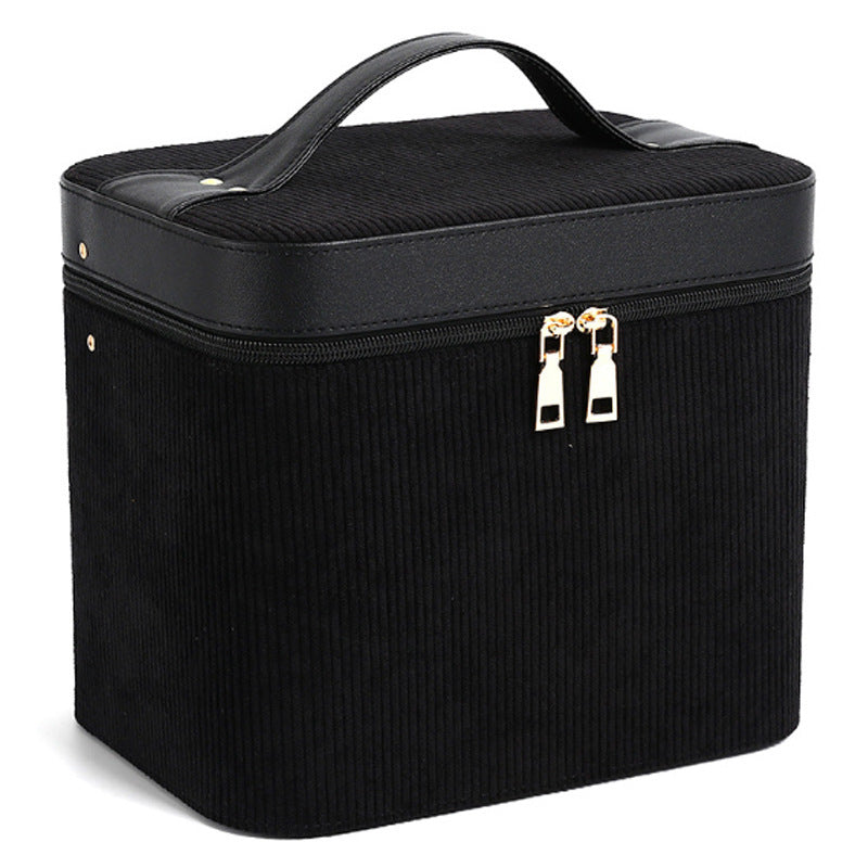 ZyraBeauty Fashion Corduroy Cosmetic Case – Portable Multifunction Makeup Organizer with Zipper | Travel Storage Box (20–35L)