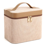 Zyravest Fashion Corduroy Cosmetic Case – Portable Multifunction Makeup Organizer with Zipper | Travel Storage Box (20–35L)