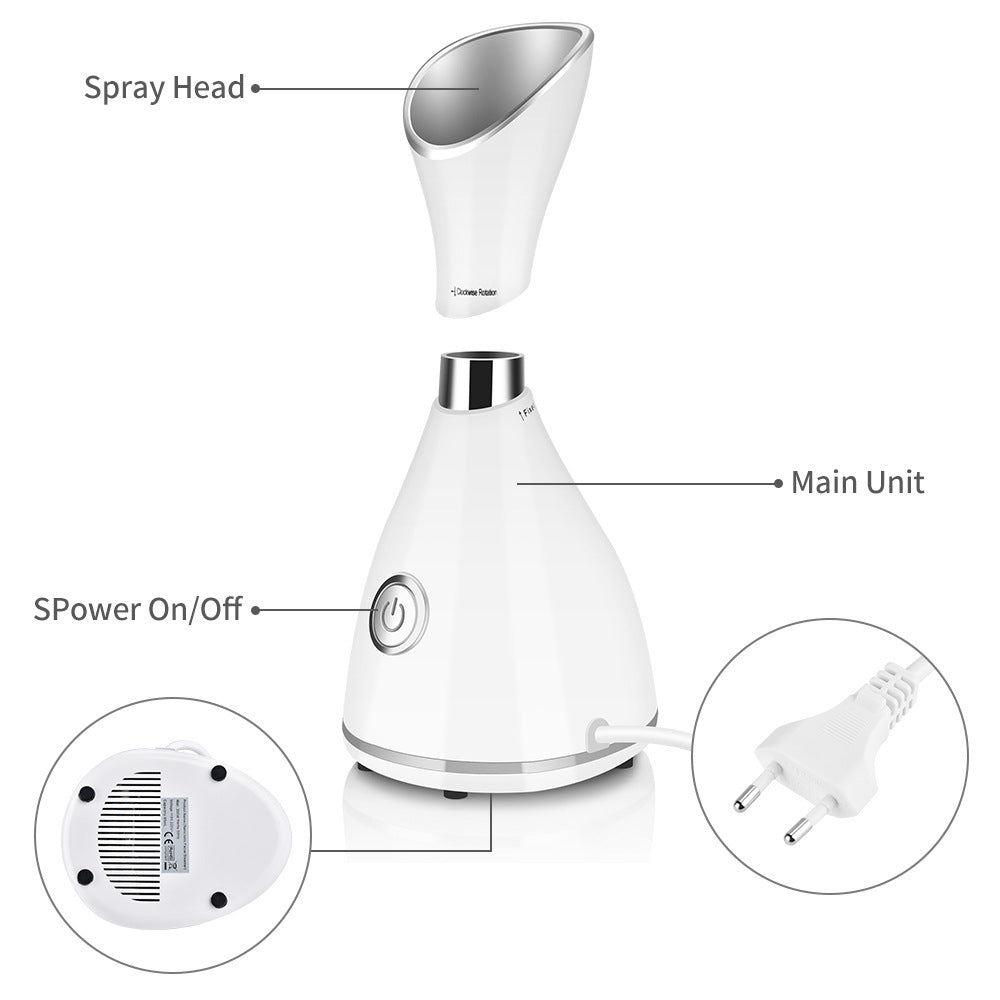 Zyravest Face Steamer Beauty Device – Nano Ionic Facial Steamer for Deep Cleansing, Pore Opening & Skin Hydration | 70ml Water Tank