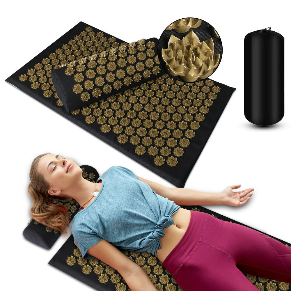 Zyravest Acupressure Massage Mat & Pillow Set – Kuznetsov Applicator for Back, Neck, Foot Pain Relief & Relaxation Yoga Mat