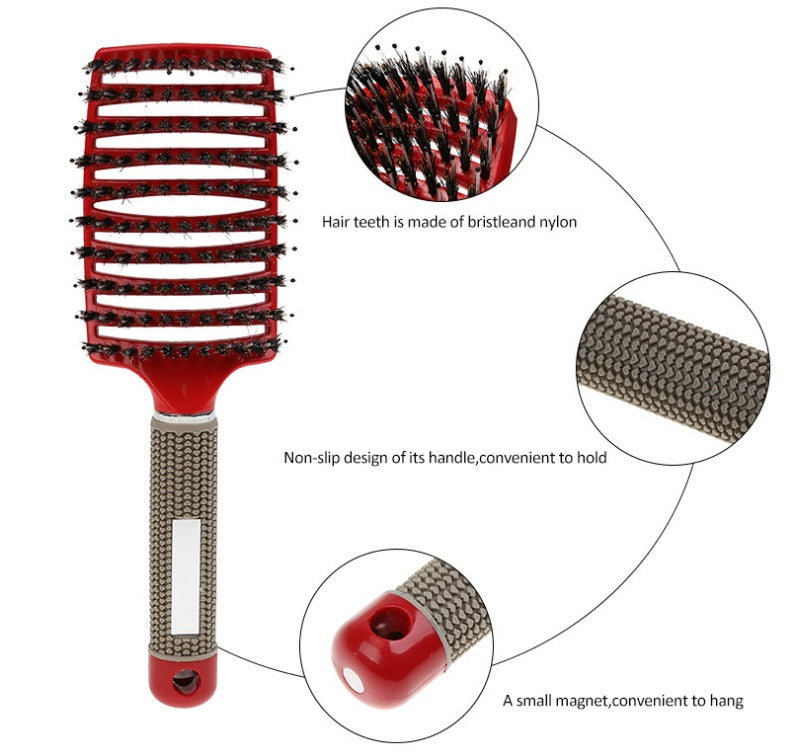 Zyravest Hairbrush Anti-Klit Detangler – Bristle & Nylon Scalp Massage Comb for Women