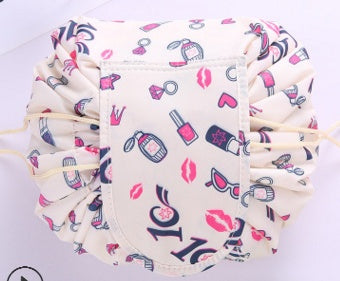 ZyraBeauty Animal Print Drawstring Makeup Bag – Large-Capacity, Waterproof, Lazy Cosmetic Pouch for Fast Packing & Travel Storage