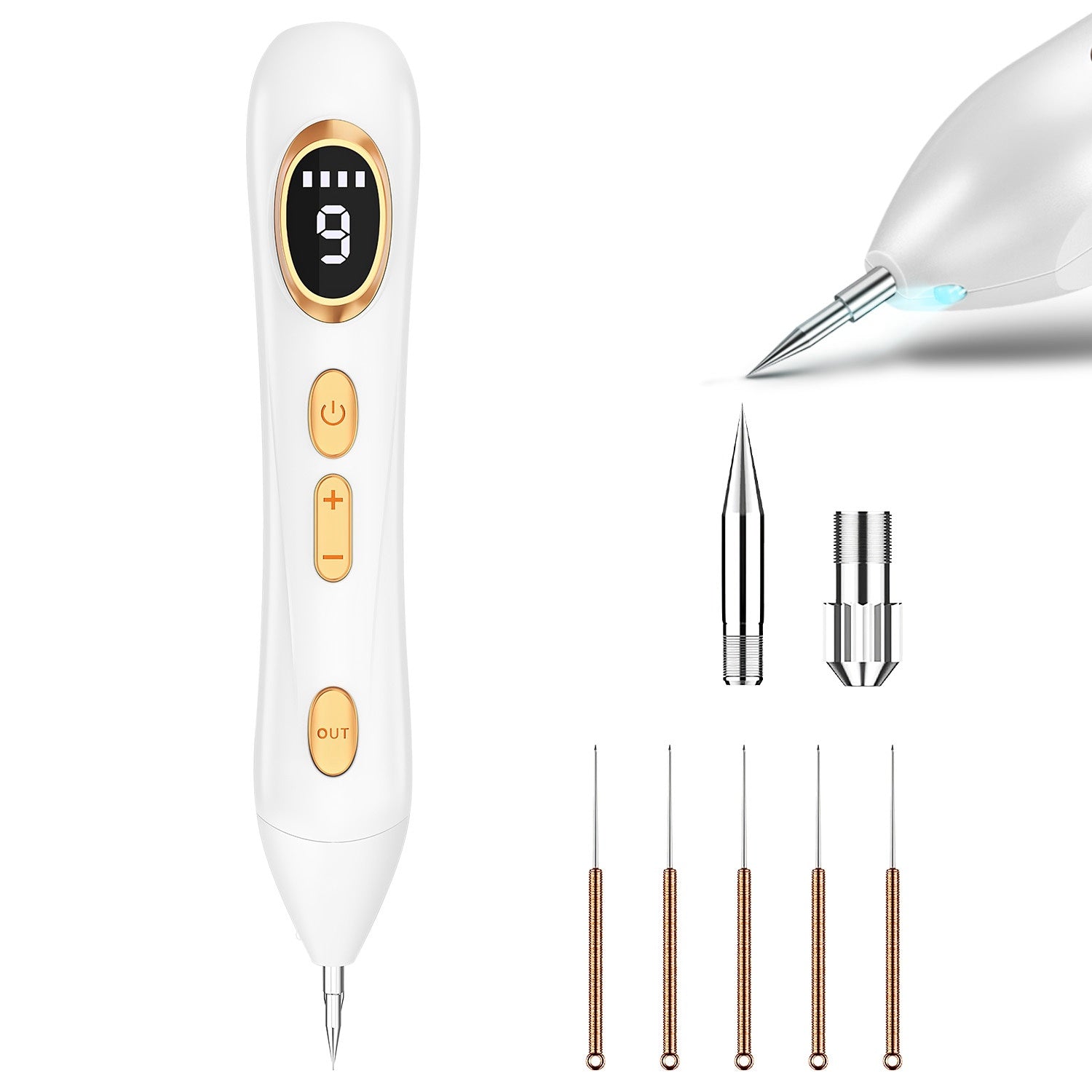 ZyraBeauty Portable Beauty Pen – 9-Level Rechargeable Precision Skincare Device with LED Light & Fine Needles