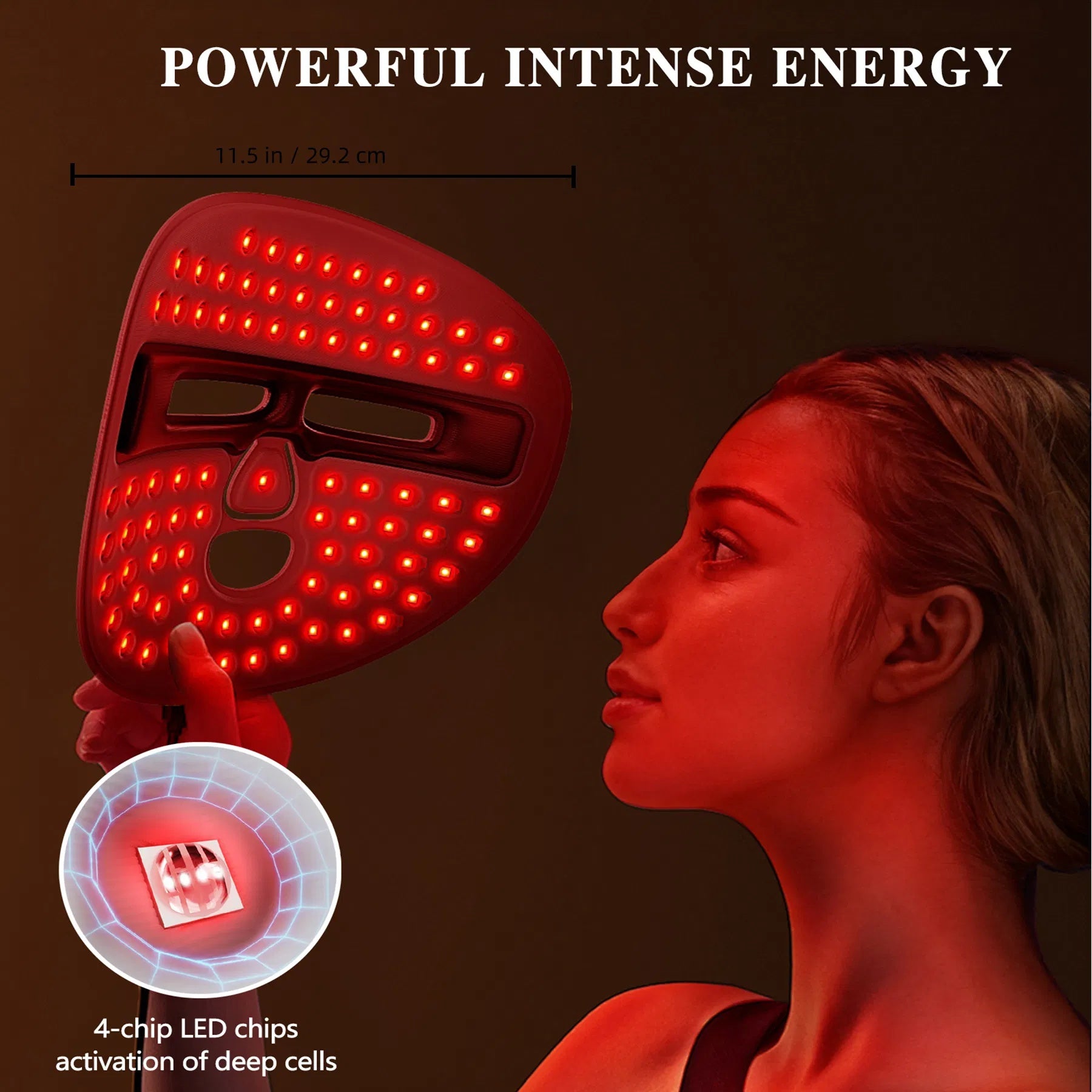ZyraBeauty LED Face Mask with Red & Blue Light Therapy – Wireless Facial Care Device for Wrinkle Reduction, Acne Treatment & Skin Rejuvenation