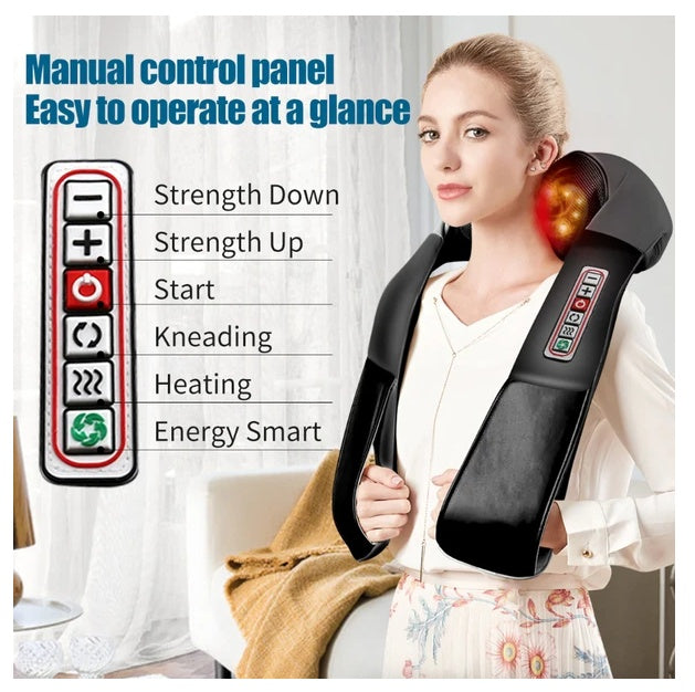 ZyraBeauty Shiatsu Back, Neck & Shoulder Massager – 3D Kneading Massage Pillow with Heat for Deep Tissue Relief