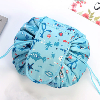 ZyraBeauty Animal Print Drawstring Makeup Bag – Large-Capacity, Waterproof, Lazy Cosmetic Pouch for Fast Packing & Travel Storage