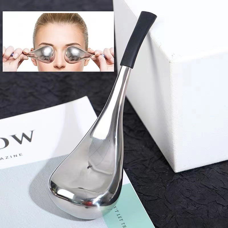 ZyraBeauty Stainless Steel Face & Eye Massage Ice Scoop – Portable Cooling Tool for Puffiness Relief, Skin Tightening & Soothing Facial Massage