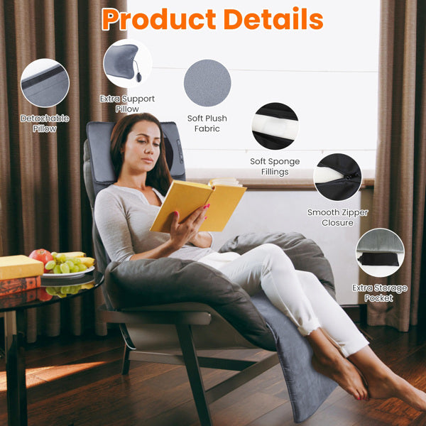 ZyraBeauty Full Body Electric Massage Mat – Heated Vibration Mat with Neck Pillow, 9 Modes, 3 Heat Levels, Timer