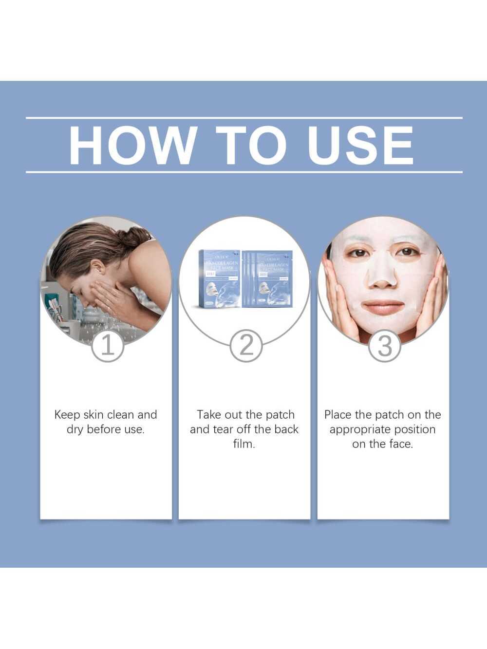 Zyravest 4PCS Bio-Collagen Glow Mask Overnight – Korean Deep Hydrating & Firming Hydrogel Mask for All Skin Types with Pure Collagen Films