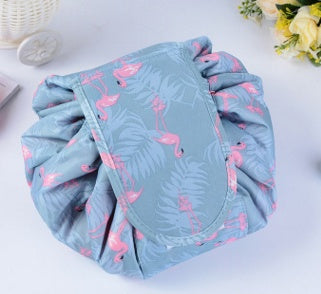 ZyraBeauty Animal Print Drawstring Makeup Bag – Large-Capacity, Waterproof, Lazy Cosmetic Pouch for Fast Packing & Travel Storage