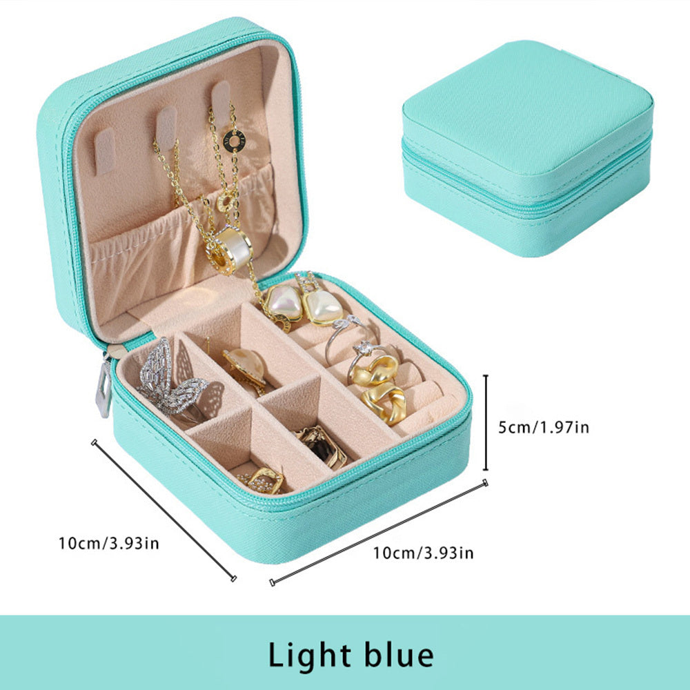 Zyravest 2pcs Portable Leather Jewelry Storage Boxes – Mini PU Travel Organizer Case for Rings, Earrings & Necklaces