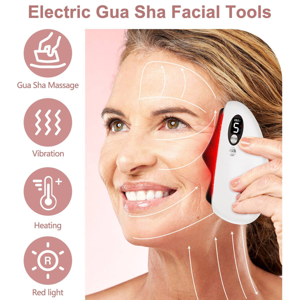 ZyraBeauty Electric Gua Sha Facial Tool – Heated Black Obsidian Stone for Face Lifting, Wrinkle Reduction & Full-Body Massage