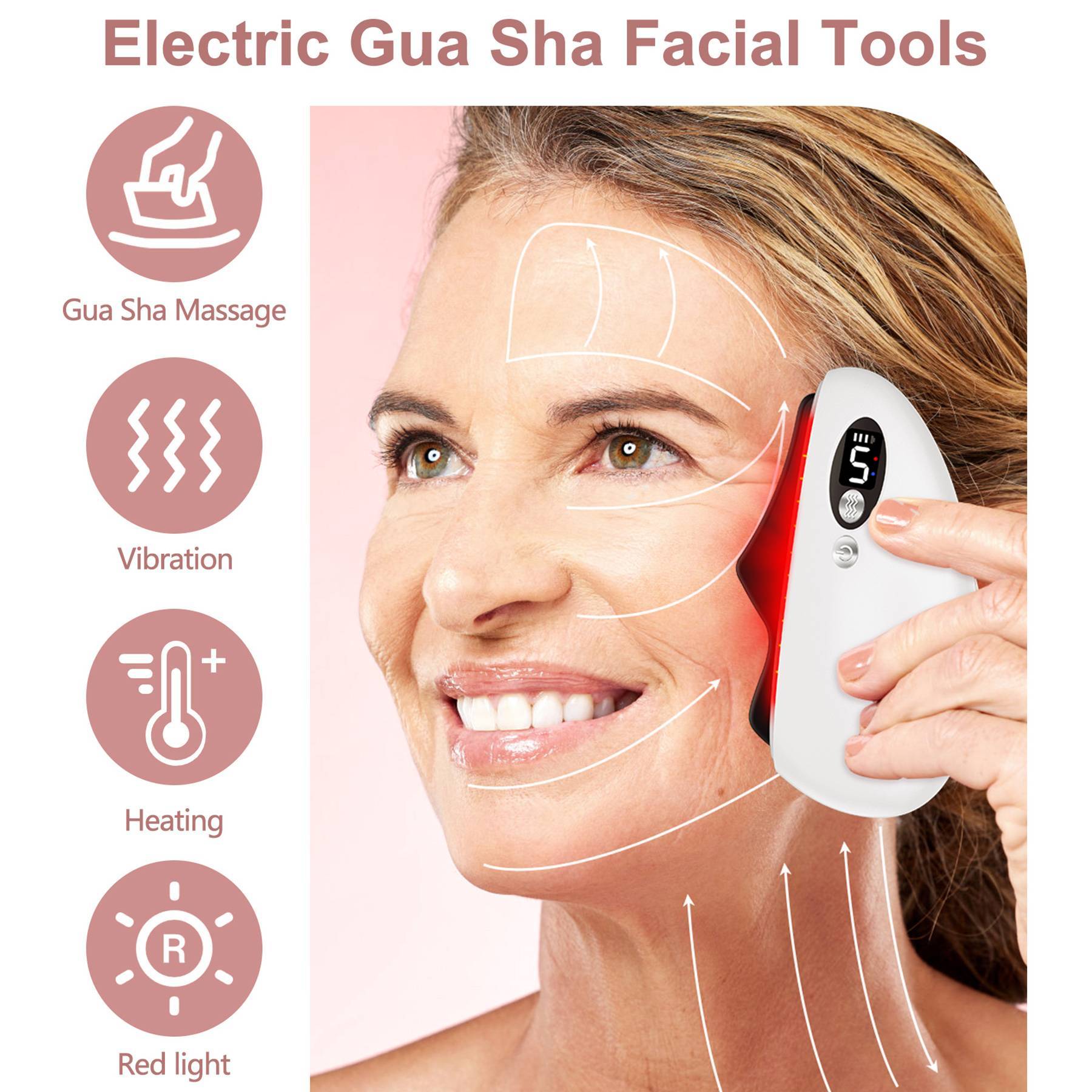 ZyraBeauty Electric Gua Sha Facial Tool – Heated Black Obsidian Stone for Face Lifting, Wrinkle Reduction & Full-Body Massage