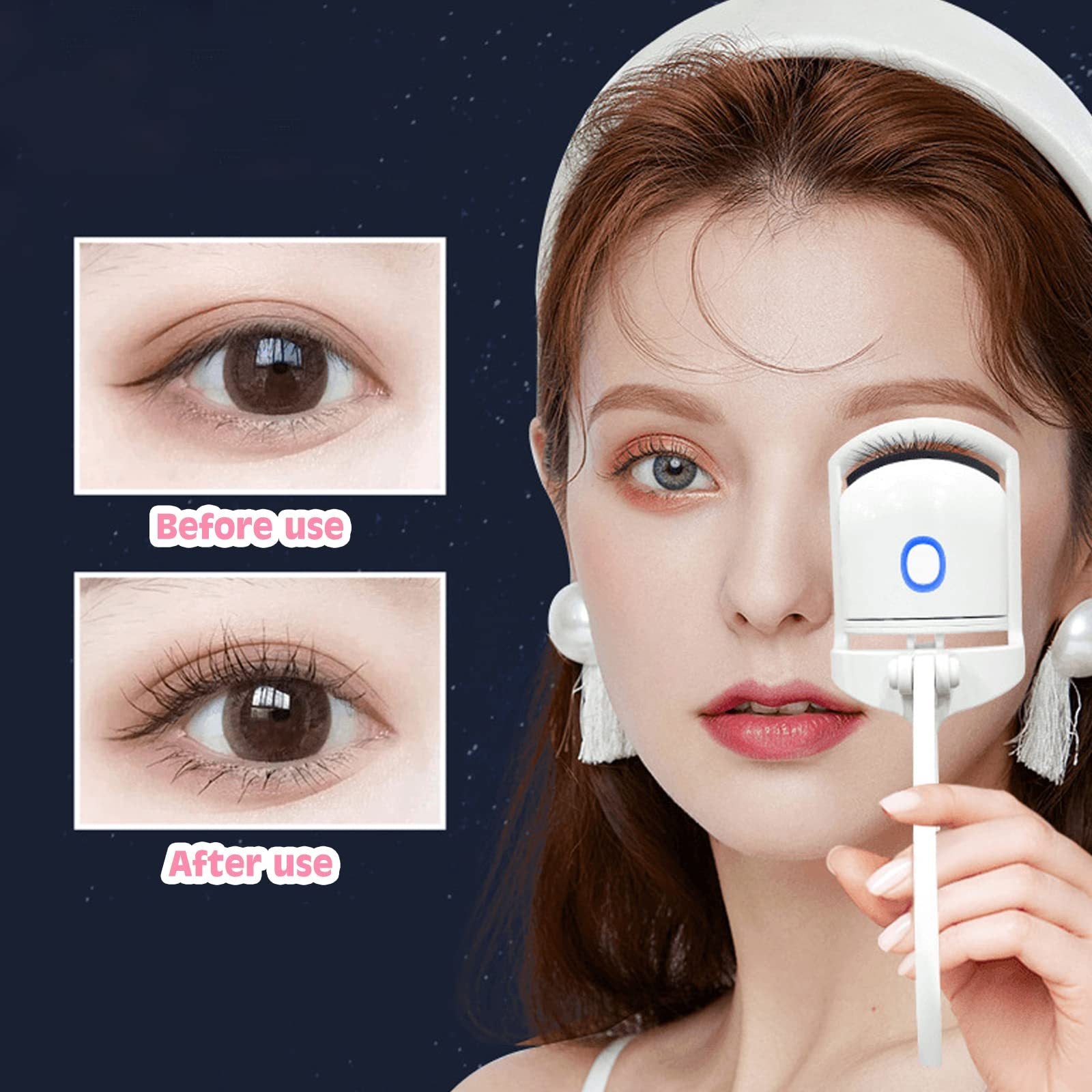 ZyraBeauty Rechargeable Heated Eyelash Curler – Electric Lash Lifter with 2 Temperature Modes, Portable USB Charging & Long-Lasting Curl
