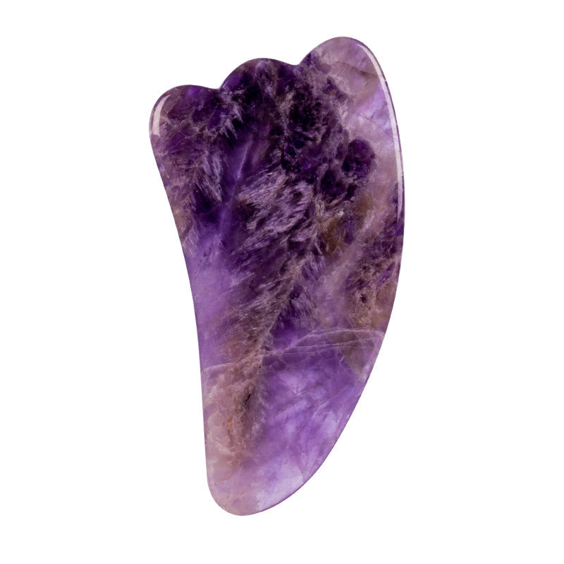ZyraBeauty Amethyst Roller Set with Heart-Shaped Gua Sha Massager – Natural Crystal Facial Roller & Scraper for Skin Detox & Rejuvenation