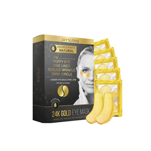 Jaysuing 24K Gold Eye Mask – Fades Fine Lines, Dark Circles, Hydrates & Firms for Youthful, Radiant Eyes