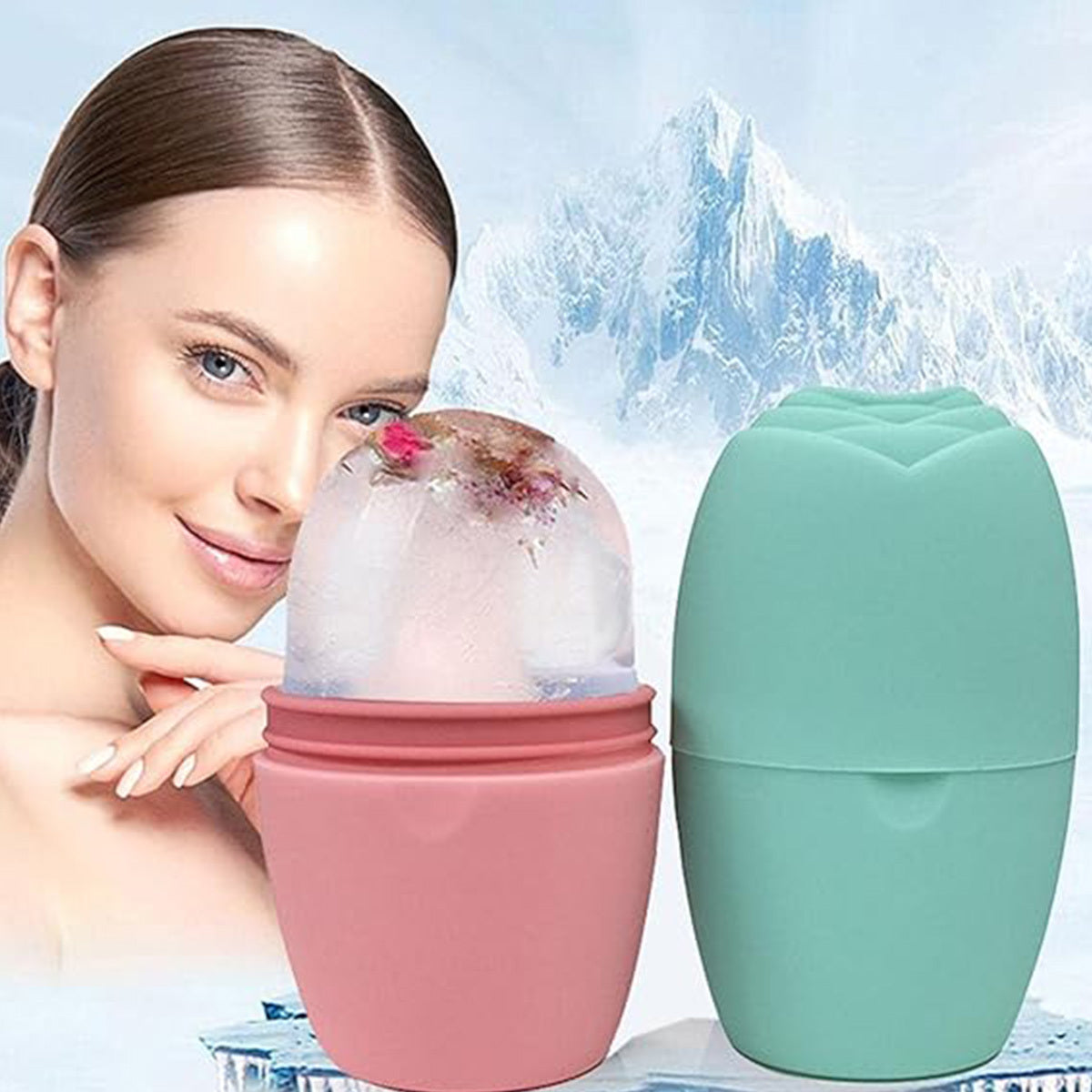 ZyraBeauty Ice Face Roller – Reusable Silicone Ice Mold for Face & Eyes | DIY Skincare Tool for Puffiness, Pore Tightening & Skin Brightening