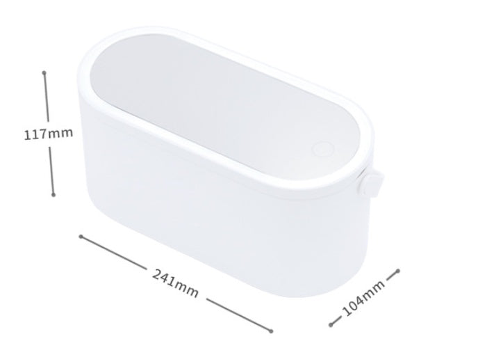 ZyraBeauty Portable LED Makeup Mirror Organizer Box – Touch Sensor Light, Rechargeable, Foldable Desk Storage Case for Travel & Home Use