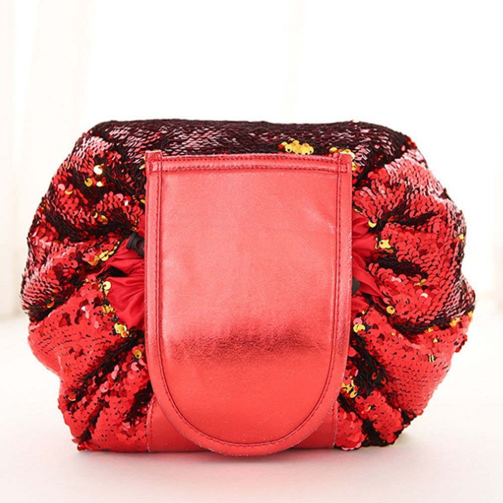 ZyraBeauty Animal Print Drawstring Makeup Bag – Large-Capacity, Waterproof, Lazy Cosmetic Pouch for Fast Packing & Travel Storage