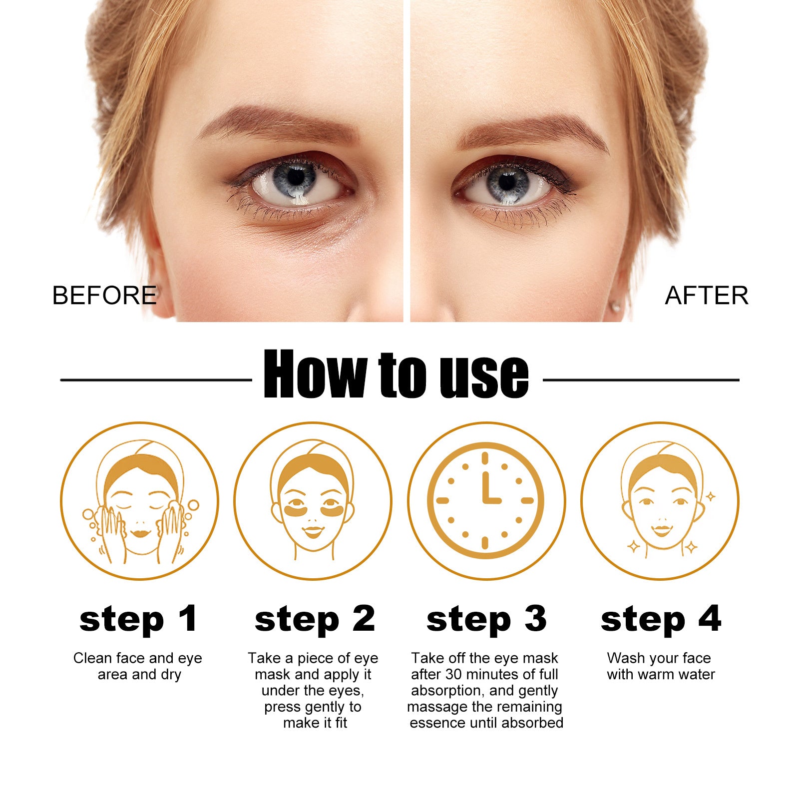 ZyraBeauty EELHOE Collagen Gold Eye Mask – Firming Eye Patches for Dark Circles, Puffy Eyes & Hydrating Eye Care
