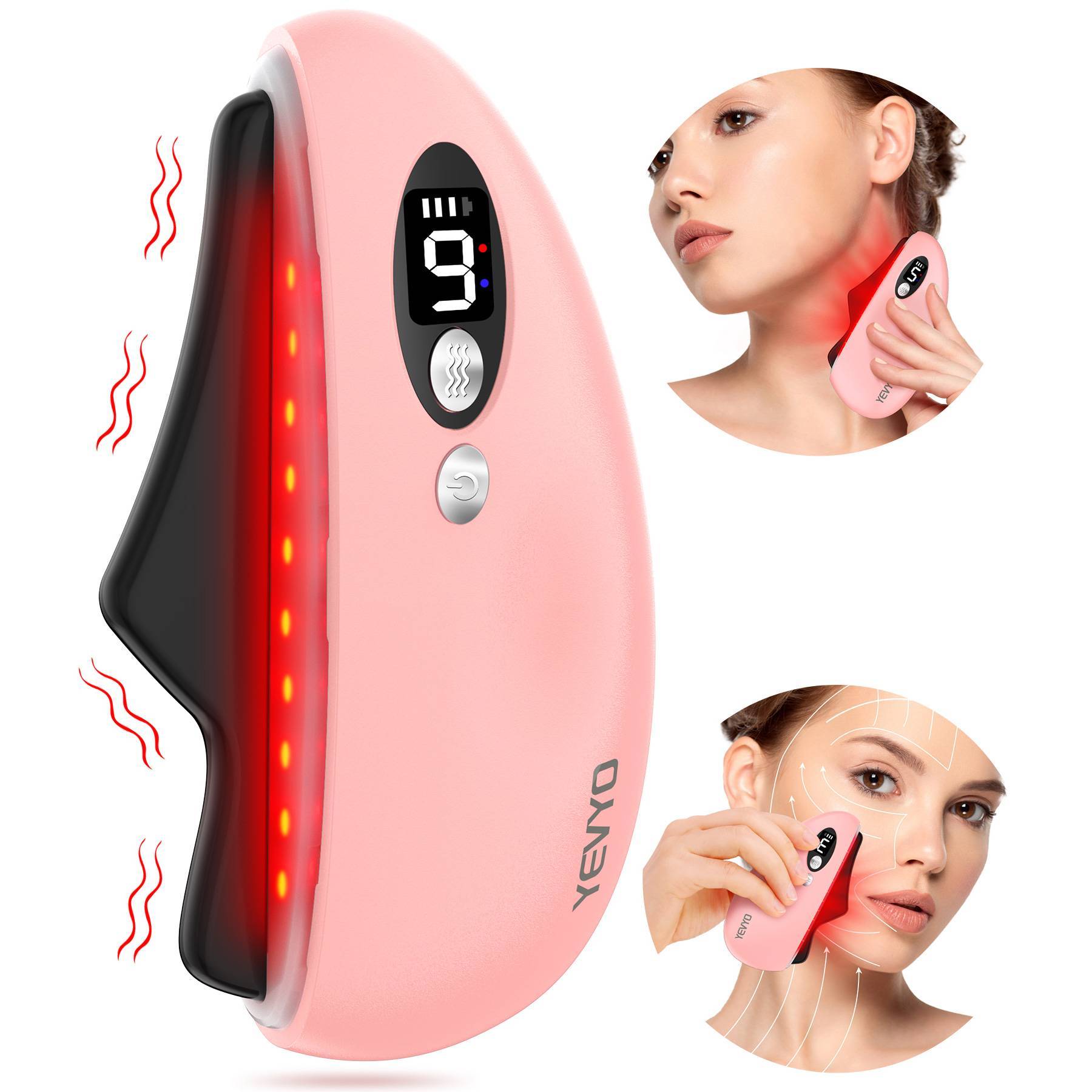 ZyraBeauty Electric Gua Sha Facial Tool with Heat & Vibration – Natural Obsidian, Anti-Aging Skin Lifting Massager (USA Only)