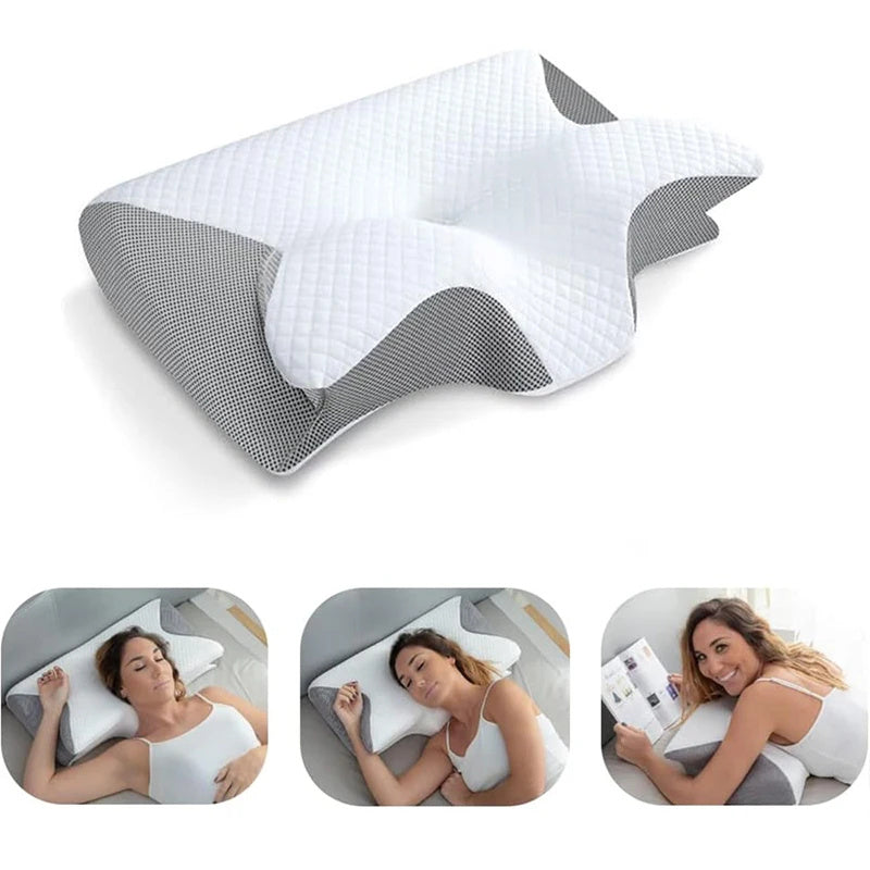ZyraBeauty 2-in-1 Memory Foam Cervical Pillow – Ergonomic Contour Neck Pillow with Washable Cover