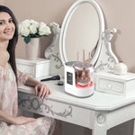 Zyravest 4-in-1 Electric Makeup Brush Cleaner with UV Disinfection – USB Powered Automatic Machine with Timer & Digital Display for All Brush Types