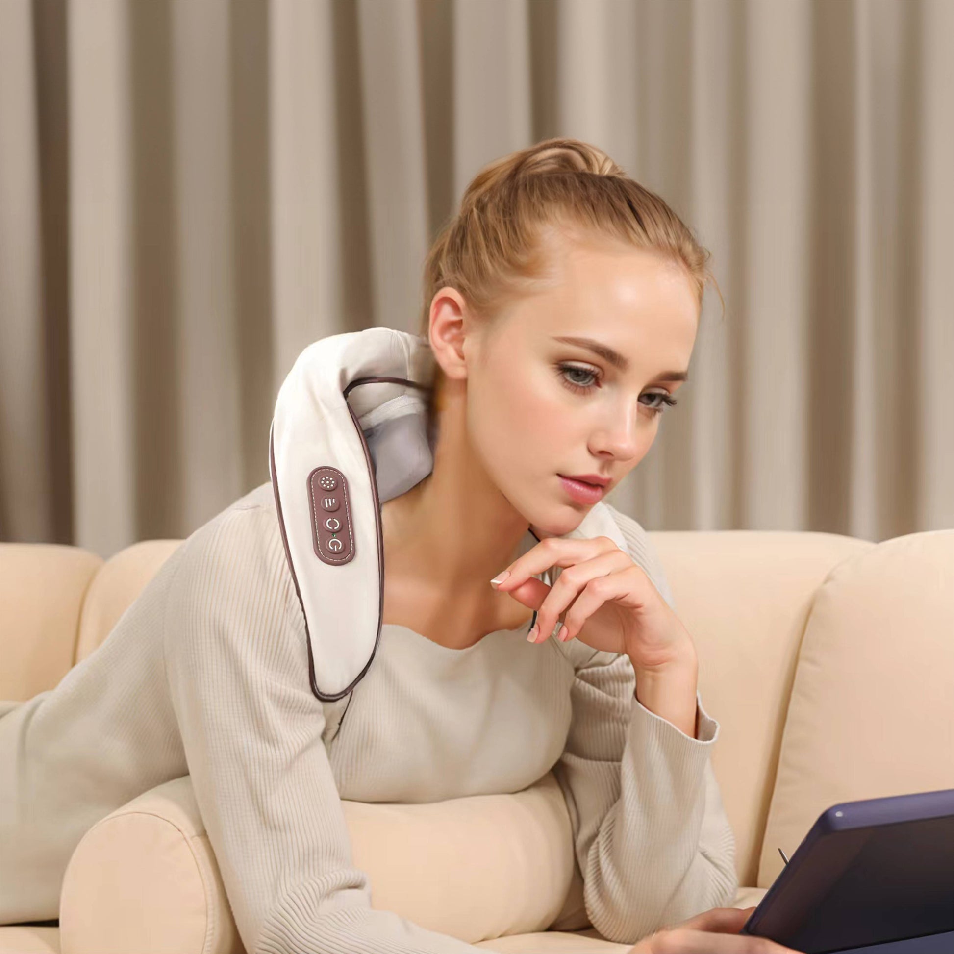 ZyraBeauty Electric Neck Massager with Heat – Deep Tissue Neck & Shoulder Massager for Full Body Pain Relief