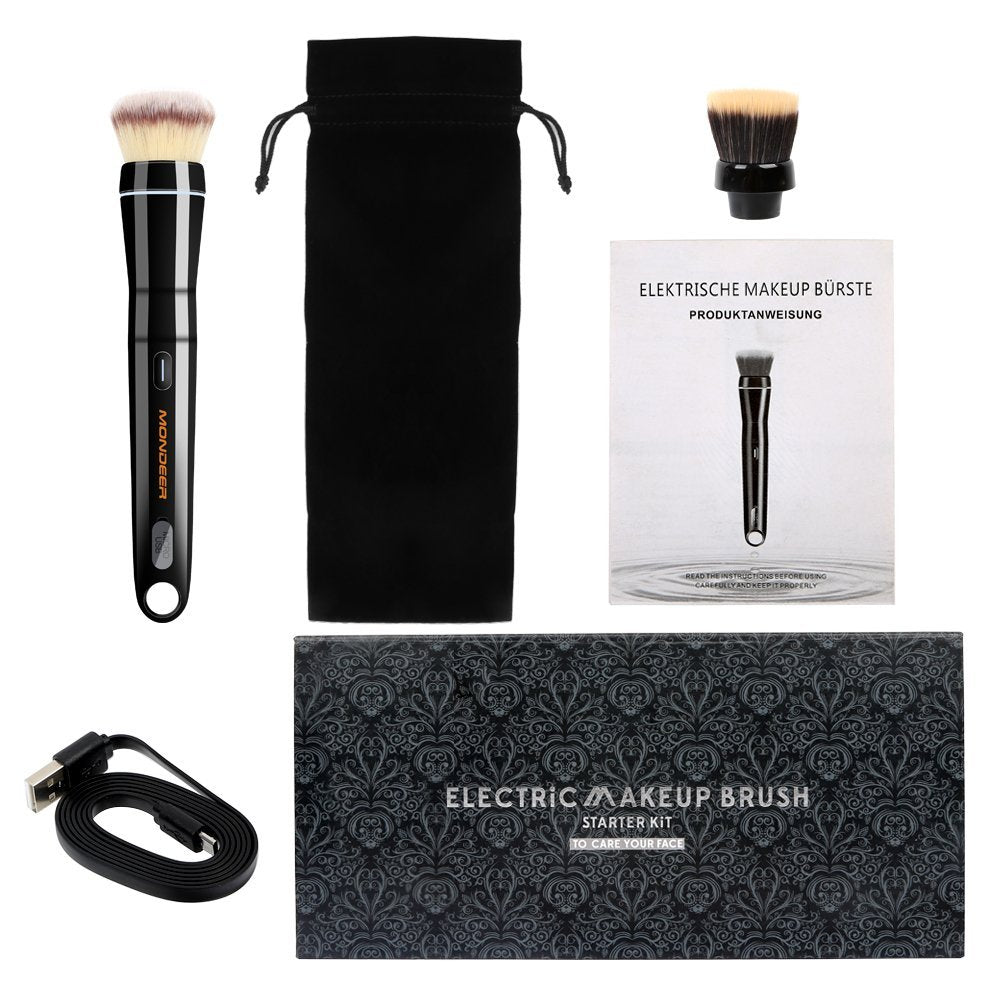 ZyraBeauty Portable Electric Makeup Brush – Rechargeable Travel Cosmetic Tool for Blush, Powder & Foundation with Adjustable Speed & Rotation